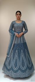 Trending Blue Anarkali Lehenga – Traditional Wedding Wear Wholesale Collection